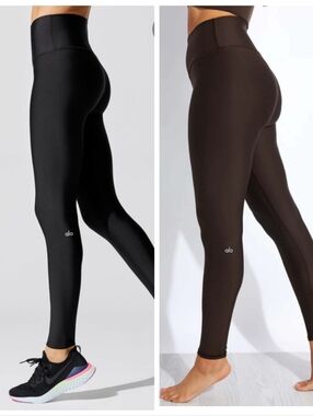 Alo High Waist High Rise Black Leggings Tights Black Sz Medium Yoga Athletic